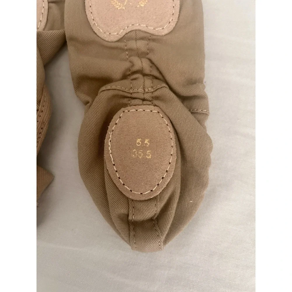 Eurotard Child Tan Assemblé Split Sole Canvas Ballet Shoe Sz‎ 5.5 US 35.5 EU